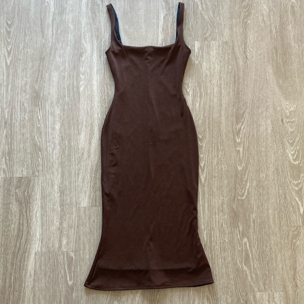 Mirror Palais Unworn Supermodel Dress in Chocolat - New Condition